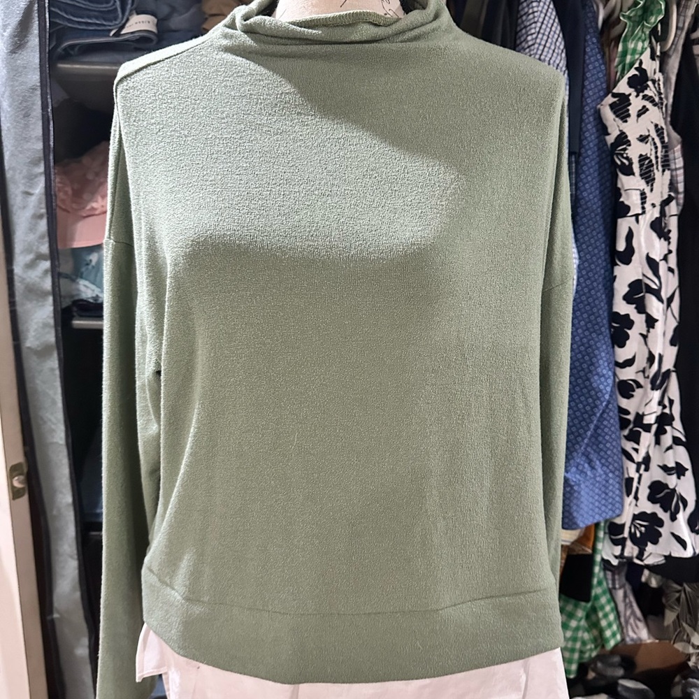 Charlotte Avery Sage Green Turtleneck Layered Top